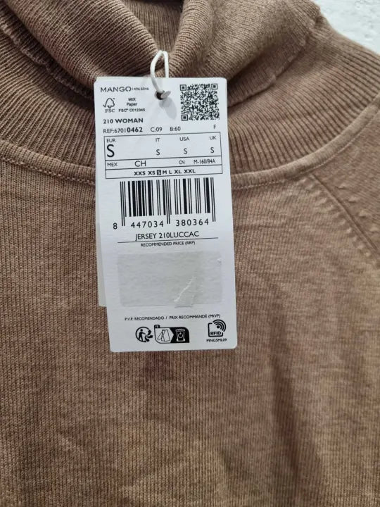 Mango Turtleneck Long-Sleeved T-Shirt Size: Small
