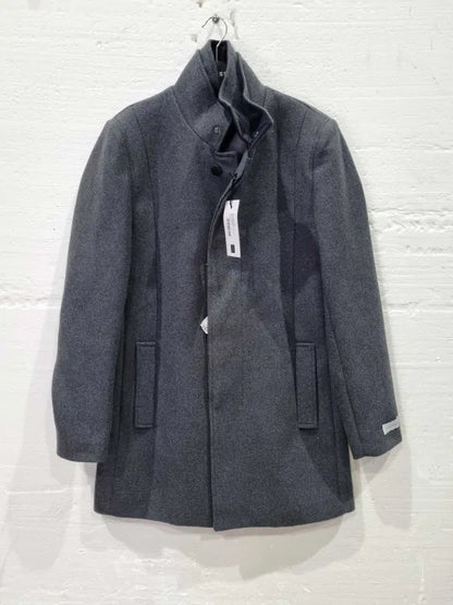 Gianni Feraud Charcoal Classic Wool Blend Coat Size: 38