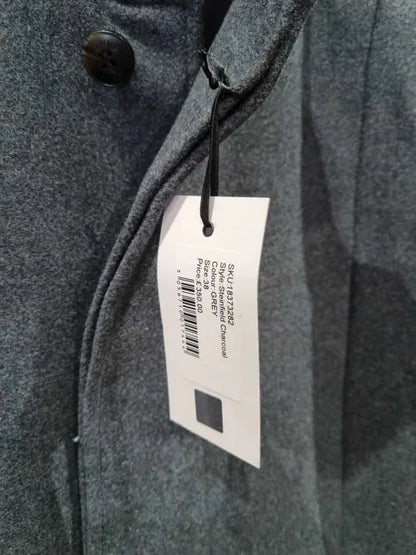 Gianni Feraud Charcoal Classic Wool Blend Coat Size: 38