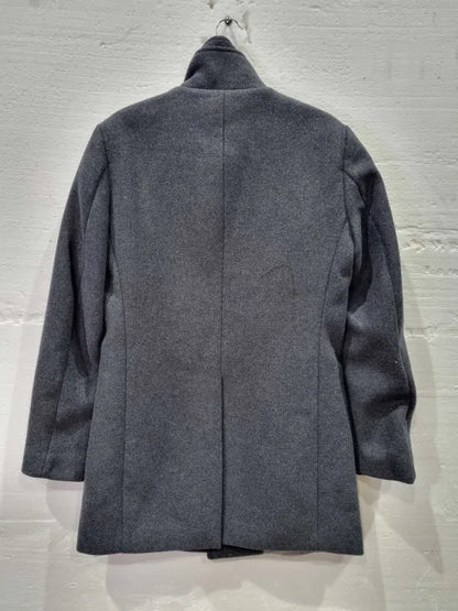Gianni Feraud Charcoal Classic Wool Blend Coat Size: 38