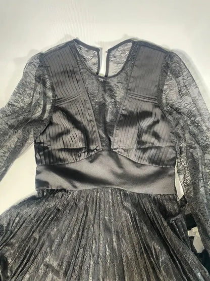 Allsaints-wd115z Black-12-multi-norah Lace Dress Size: Uk 12