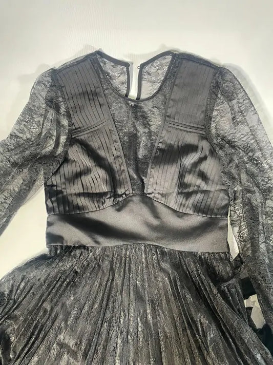 Allsaints-wd115z Black-12-multi-norah Lace Dress Size: Uk 12