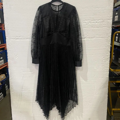 Allsaints-wd115z Black-12-multi-norah Lace Dress Size: Uk 12