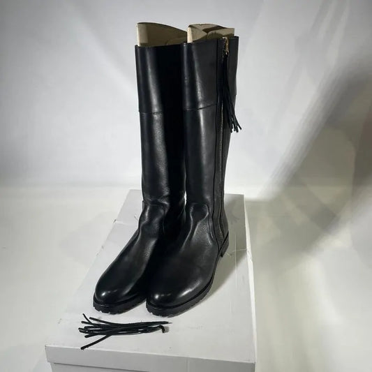 Oliver Sweeney-Meribelblk-6-Black-Black Meribel Leather Long Boots Size: Uk 6