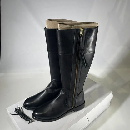 Oliver Sweeney-Meribelblk-6-Black-Black Meribel Leather Long Boots Size: Uk 6