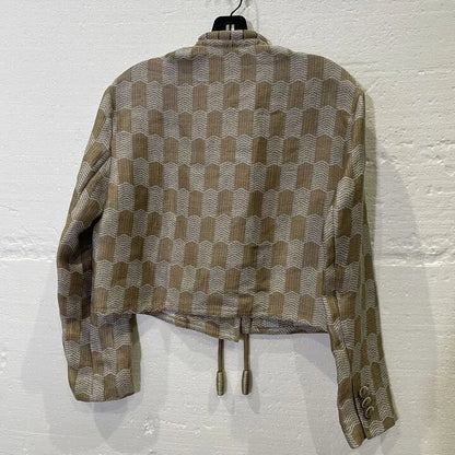 Emporio Armani-Ing48T_I2174_011-8-Multi-Camel Print Silk Blend Crop Blazer Size: Uk 8