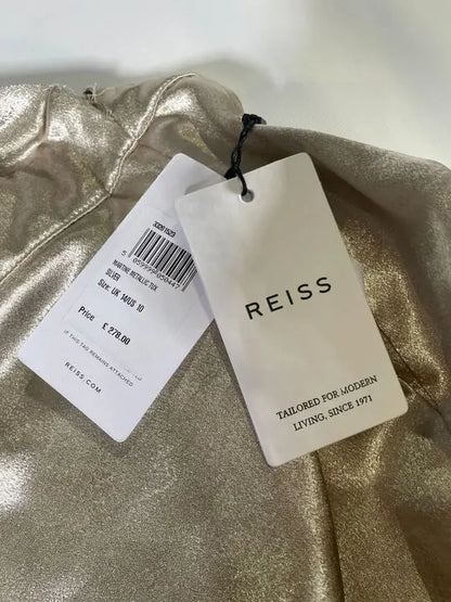 Reiss - Champagne Martine Tux Design Jumpsuit Size: Uk 14