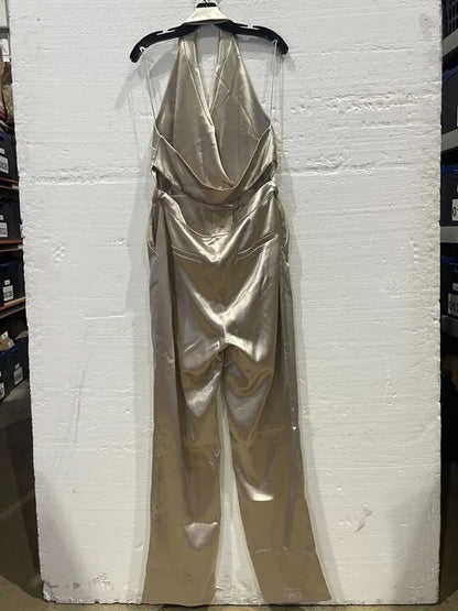 Reiss - Champagne Martine Tux Design Jumpsuit Size: Uk 14