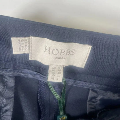Hobbs London - Navy Hollie Wool Blend Trousers Size: Uk 12