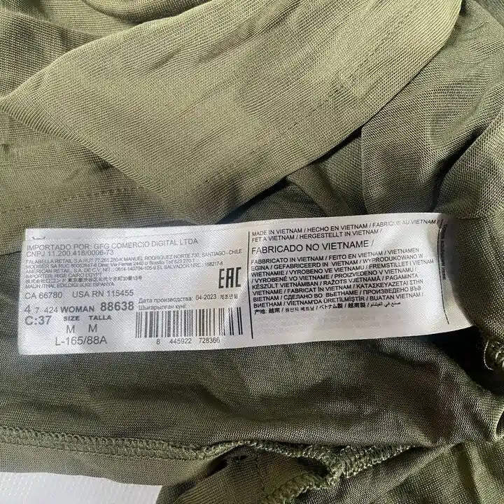 Mango-47088638-37-M-Green-Khaki Modal Slit Dress Size: Medium