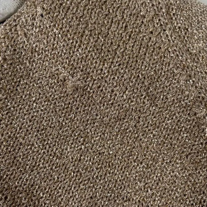 Sosandar-S22Tk714Mc0017-Xs-Gold-Gold Metallic Slouchy Jumper Size: Xs
