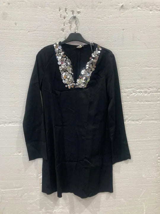 ARKET Black Embellished Mini Dress  Size: UK10