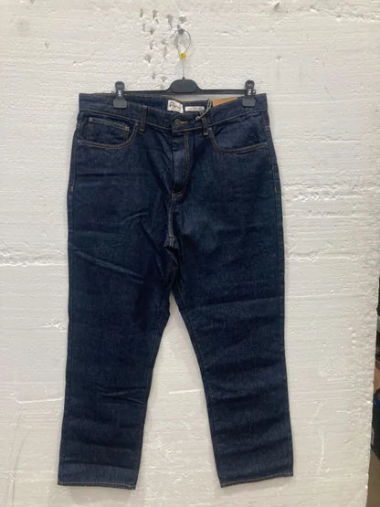 Navy Straight Leg Jeans Size: 38R