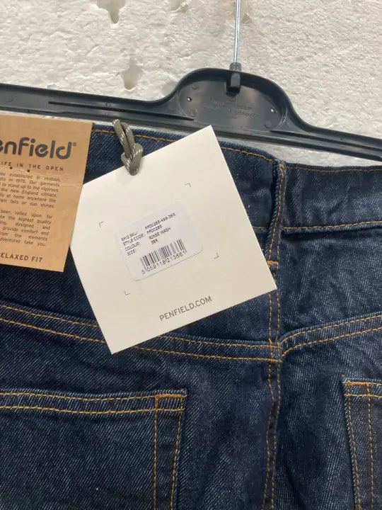Navy Straight Leg Jeans Size: 38R