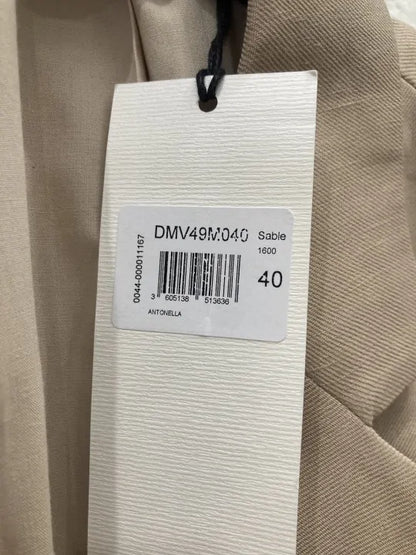 Sand Antonella Linen Blend Blazer Size: Uk 12