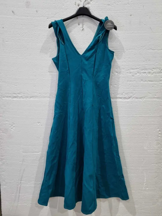 Closet London Blue Teal A-Line Dress Size: Uk 12
