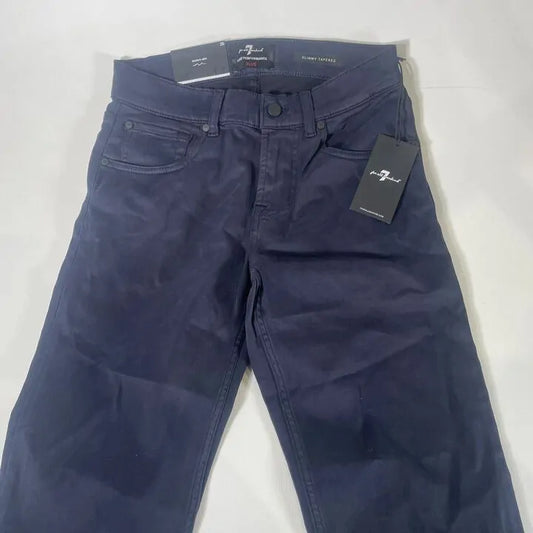 7 For All Mankind-Smxv600-28-Dark Blue Slimmy Tapered Stretch Jeans Size: 28