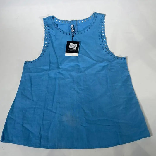Great Plains- Blue Linen Sleeveless Top  Size: Uk 14/Large
