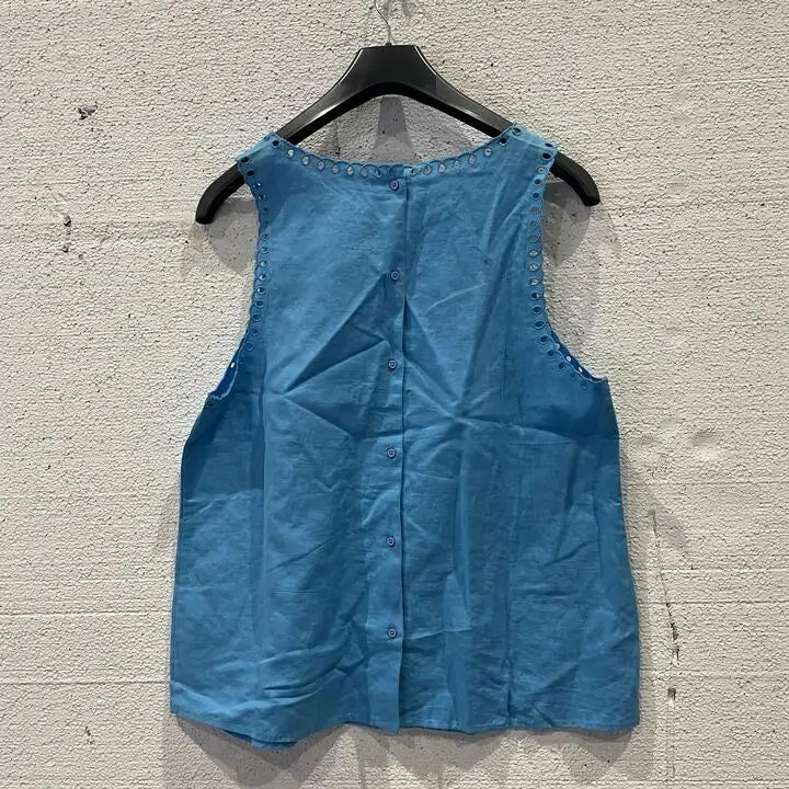 Great Plains- Blue Linen Sleeveless Top  Size: Uk 14/Large