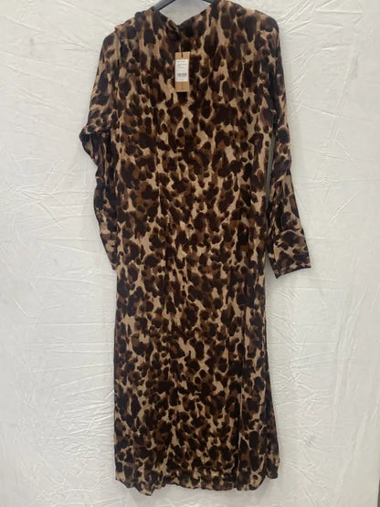 Hush-009777-4448-14-Multi-Brown Leopard Nataliyah Dress-Multi	 Size: UK 14