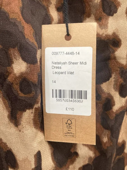 Hush-009777-4448-14-Multi-Brown Leopard Nataliyah Dress-Multi	 Size: UK 14