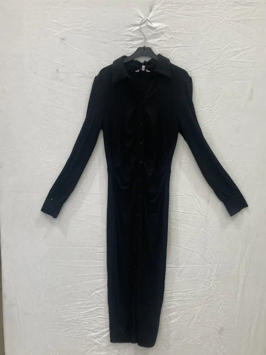 Black Sequin Wide Leg Jumpsuit Size: 16