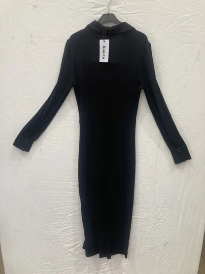 Black Sequin Wide Leg Jumpsuit Size: 16