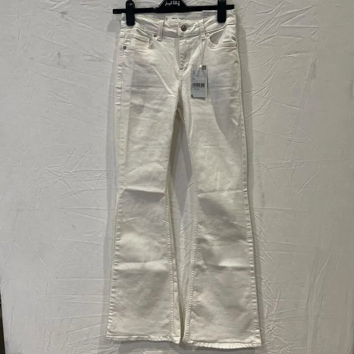 Mango - White Mid-Rise Flared Jeans Size: UK 6/EU 34