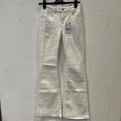 Mango - White Mid-Rise Flared Jeans Size: UK 6/EU 34