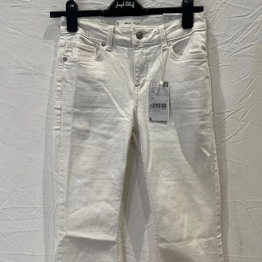 Mango - White Mid-Rise Flared Jeans Size: UK 6/EU 34