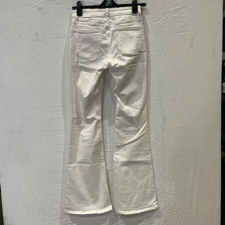 Mango - White Mid-Rise Flared Jeans Size: UK 6/EU 34