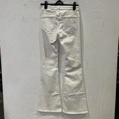 Mango-57000359-01-8-White-White Mid-Rise Flared Jeans Size: UK 8/EU 36