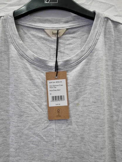 Hush Pale Grey Marl Boat Neck Top Size: Medium