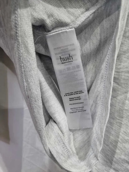Hush Pale Grey Marl Boat Neck Top Size: Medium