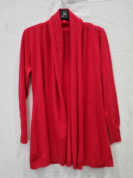 Soft Cashmere Red Draped Design Cashmere Blend Jumper Size: Medium