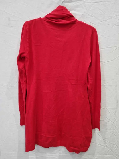 Soft Cashmere Red Draped Design Cashmere Blend Jumper Size: Medium