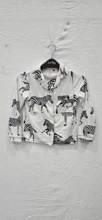 Chelsea Peers - Kids' Zebra Print Pyjama Top Size: 5-6Years