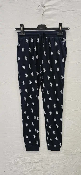 Kids' Logo Rib Long Sleeve Pyjamas, Navy Size: 10-11Years