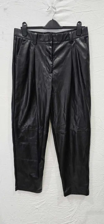Mint Velvet - Black Faux Leather Trouser - Black Size: Uk 14L