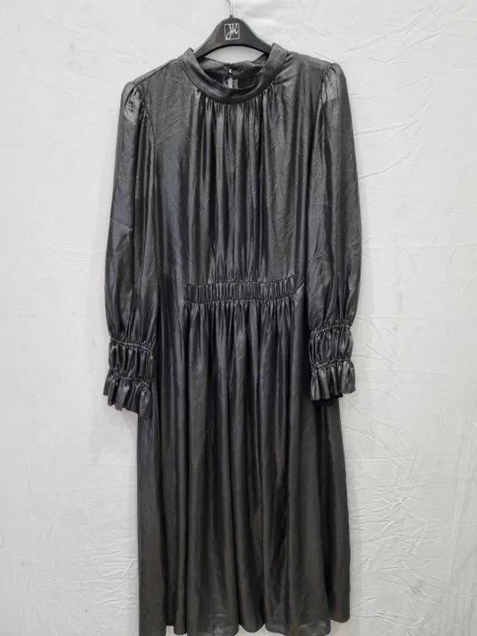 L.K.Bennett Louise Matte Lamé Midi Dress Size: L