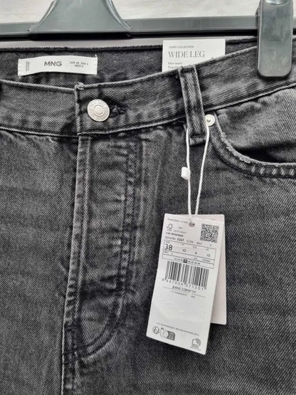 Mango Straight Jeans With Forward Seams Size: 38