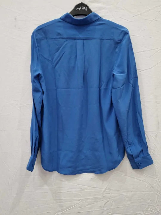 Really Wild Royal Blue Liberty Plain Silk Classic Shirt Size: Uk 10 deal !!