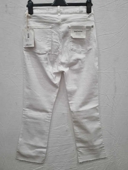 7 For All Mankind Cream Slim Kick Stretch Jeans Size: 29