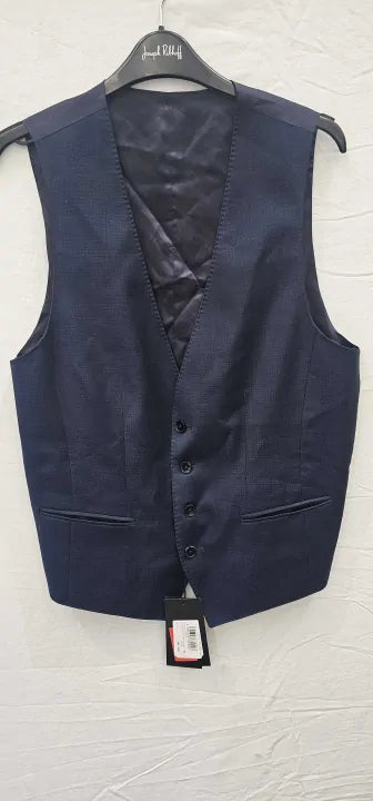 Boss - Navy Huge Wool Waistcoat - Blue Size: 48