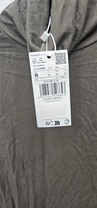 Mango - Green Modal Turtleneck T-Shirt - Green Size: M