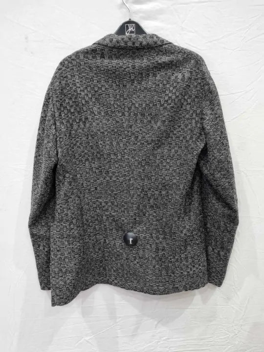 Emporio Armani Grey Textured Wool Blend Blazer Size: 52 R