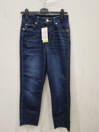 Whistles Dark Denim Authentic Slim Fray Jean Size: 27