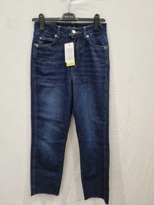 Whistles Dark Denim Authentic Slim Fray Jean Size: 27