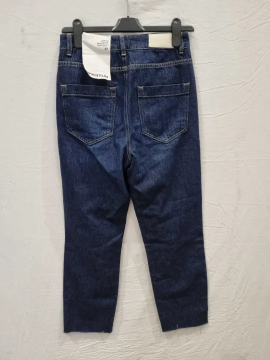 Whistles Dark Denim Authentic Slim Fray Jean Size: 27