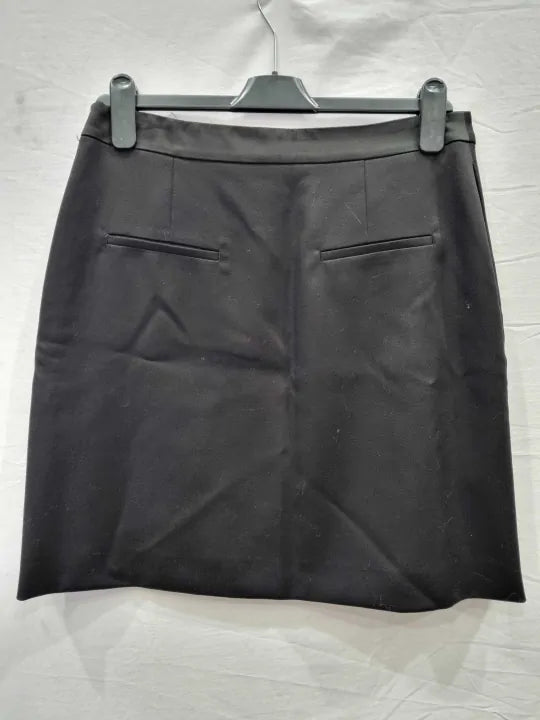 Boss - Black Vittora Wool Mini Skirt Size: Uk 10